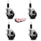 Service Caster 4'' Phenolic Swivel 1-1/4'' Expanding Stem Caster Set with Brake, 4PK SCC-EX20S414-PHS-TLB-114-4 - alternate 3